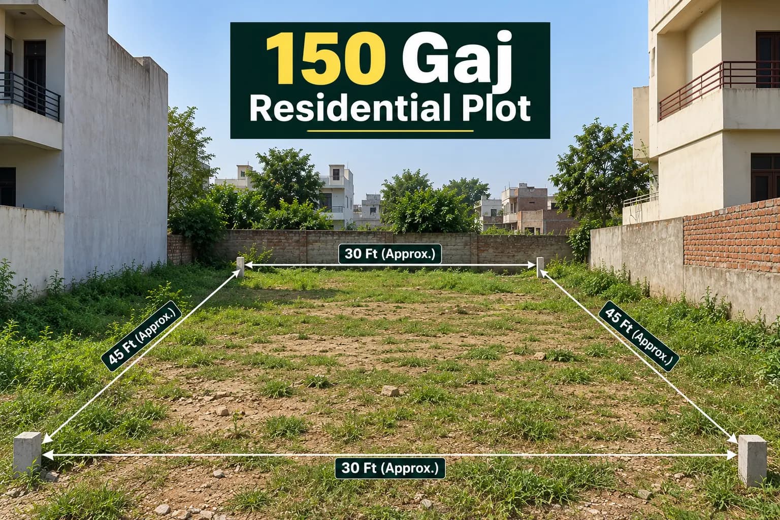 Residential plot for sale in Urban Estate, Jind with marked boundary